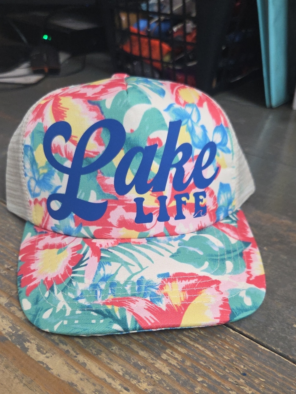 Lake Life Floral Trucker Hat - Multicolor Hawaiian Print